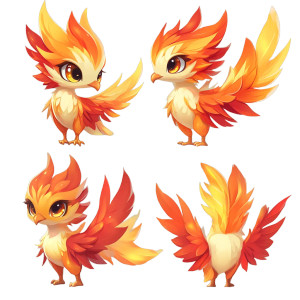 Cute Phoenix Q Version Vinyl Car Decal Sticker – Waterproof & UV-Resistant 4.0"