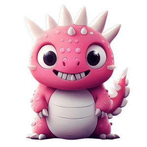 Cute Pink Dragon Vector Vinyl Car Decal Sticker – Waterproof & UV-Resistant 4.0"