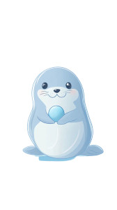 Cute Seal Blue Background Vinyl Car Decal Sticker – Waterproof & UV-Resistant 4.0"