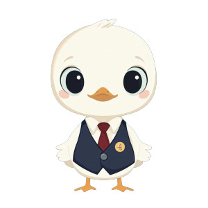 Cute Swan Mascot School Vinyl Car Decal Sticker – Waterproof & UV-Resistant 4.0"