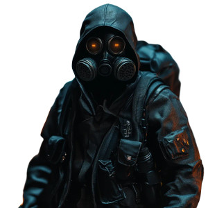 Cyberpunk Gas Mask Dark Vinyl Car Decal Sticker – Waterproof & UV-Resistant 4.0"