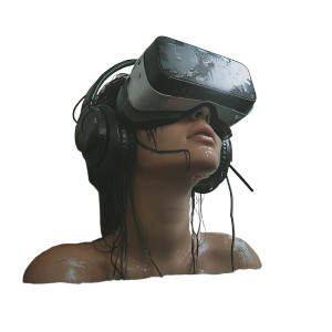 Cyberpunk Woman Vr Water Vinyl Car Decal Sticker – Waterproof & UV-Resistant 4.0"