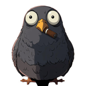 Cyborg Pigeon Surprised Vinyl Car Decal Sticker – Waterproof & UV-Resistant 4.0"