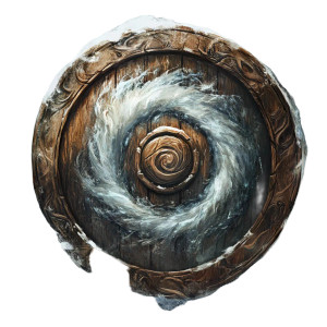 Dnd Wooden Shield Icy Patterns Vinyl Car Decal Sticker – Waterproof & UV-Resistant 4.0"