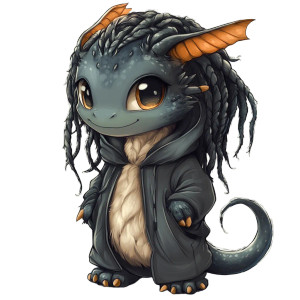 Dragon Dreadlock Furhoodie Chibi Vinyl Car Decal Sticker – Waterproof & UV-Resistant 4.0"