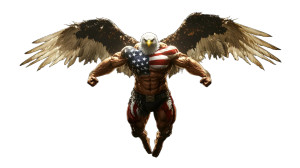 Eagle Bodybuilder Usa Flag Vinyl Car Decal Sticker – Waterproof & UV-Resistant 7.14"