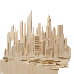 Embossed Cityscape 3D Laser Vinyl Car Decal Sticker – Waterproof & UV-Resistant 4.0"