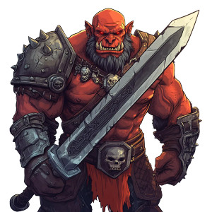 Evil Red Orc Warrior Vinyl Car Decal Sticker – Waterproof & UV-Resistant 4.0"