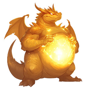 Fat Golden Dragon Fantasy Vinyl Car Decal Sticker – Waterproof & UV-Resistant 4.0"