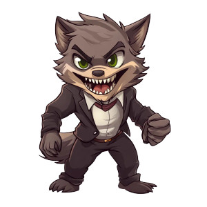 Friendly Lycanthrope Cartoon Vinyl Car Decal Sticker – Waterproof & UV-Resistant 4.0"
