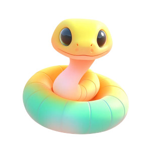 3D Cartoon Snake Orange Blue Vinyl Car Decal Sticker – Waterproof & UV-Resistant 4.0"