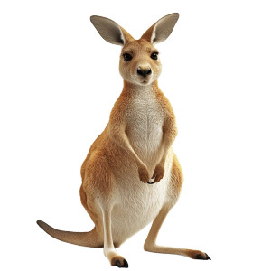 3D Kangaroo White Background Vinyl Car Decal Sticker – Waterproof & UV-Resistant 4.0"