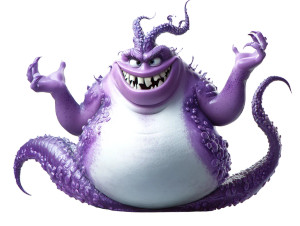 3D Male Ursula White Vinyl Car Decal Sticker – Waterproof & UV-Resistant 5.31"