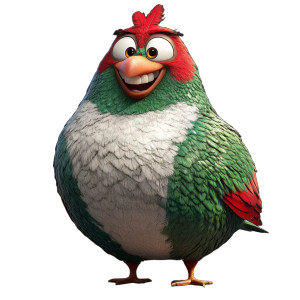 3D Pixar Pigeon Fluffy Vinyl Car Decal Sticker – Waterproof & UV-Resistant 4.0"