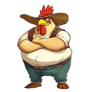 90S Handsome Chicken Mexican Vinyl Car Decal Sticker – Waterproof & UV-Resistant 4.0"
