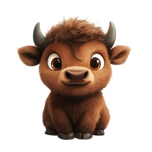 Adorable Buffalo Vinyl Car Decal Sticker – Waterproof & UV-Resistant 4.0"