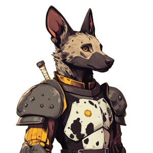 African Dog Knight Anime Vinyl Car Decal Sticker – Waterproof & UV-Resistant 4.0"