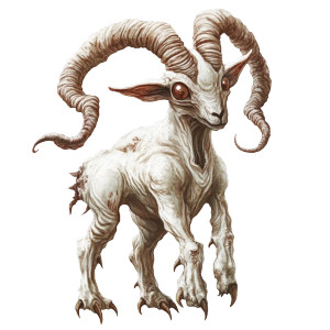 Alien Goat Creature Vinyl Car Decal Sticker – Waterproof & UV-Resistant 4.0"