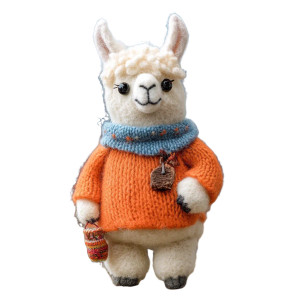 Andean Alpaca Stuffed Animal Vinyl Car Decal Sticker – Waterproof & UV-Resistant 4.0"