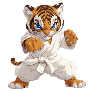 Angry Tiger Judo Kimono Vinyl Car Decal Sticker – Waterproof & UV-Resistant 4.0"
