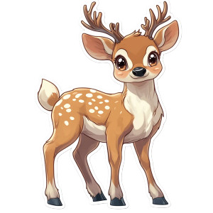 Anime Christmas Reindeer Sticker Vinyl Car Decal Sticker – Waterproof & UV-Resistant 4.0"