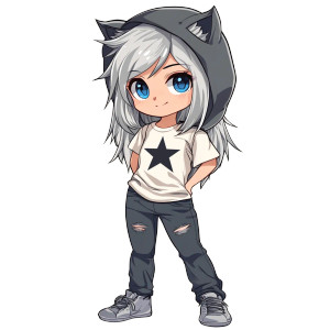 Anime Girl Hedgehog Hood Vinyl Car Decal Sticker – Waterproof & UV-Resistant 4.0"