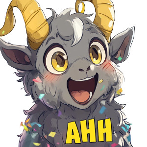 Anime Gray Goat Celebration Vinyl Car Decal Sticker – Waterproof & UV-Resistant 4.0"