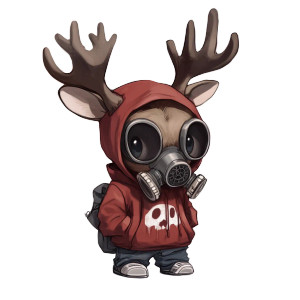 Anime Moose Baby Hoodie Vinyl Car Decal Sticker – Waterproof & UV-Resistant 4.0"