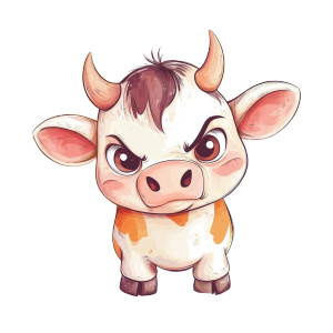 Annoyed Baby Cow Kawaii Vinyl Car Decal Sticker – Waterproof & UV-Resistant 4.0" Annoyed Baby Cow Kawaii Vinyl Car Decal Sticker – Waterproof & UV-Resistant 4.0"