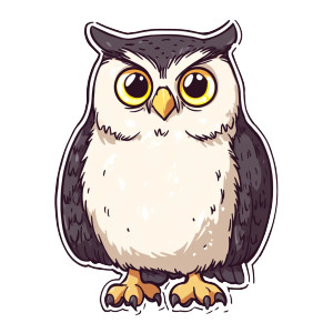 Anthropomorphic Male Owl Mentor Vinyl Car Decal Sticker – Waterproof & UV-Resistant 4.0"