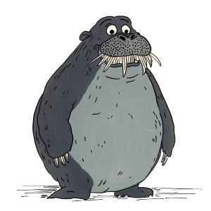 Anthropomorphic Walrus Front View Vinyl Car Decal Sticker – Waterproof & UV-Resistant 4.0"