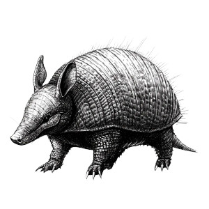 Armadillo Side Sketch Vinyl Car Decal Sticker – Waterproof & UV-Resistant 4.0"