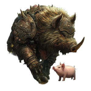 Armored Boar Loves Pig Vinyl Car Decal Sticker – Waterproof & UV-Resistant 4.0"