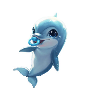 Baby Dolphin Pacifier Vinyl Car Decal Sticker – Waterproof & UV-Resistant 4.0" Baby Dolphin Pacifier Vinyl Car Decal Sticker – Waterproof & UV-Resistant 4.0"