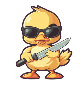 Baby Duck Knife Vector Vinyl Car Decal Sticker – Waterproof & UV-Resistant 4.0"