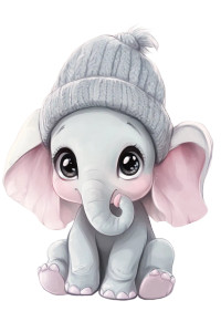 Baby Elephant Hat Cute Vinyl Car Decal Sticker – Waterproof & UV-Resistant 4.0"