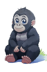 Baby Gorilla Watercolor Vinyl Car Decal Sticker – Waterproof & UV-Resistant 4.0" Baby Gorilla Watercolor Vinyl Car Decal Sticker – Waterproof & UV-Resistant 4.0"