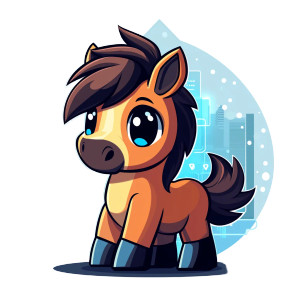 Baby Horse Crypto Logo Vinyl Car Decal Sticker – Waterproof & UV-Resistant 4.0"