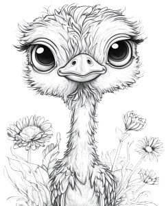Baby Kids Cute Ostrich Vinyl Car Decal Sticker – Waterproof & UV-Resistant 4.05"