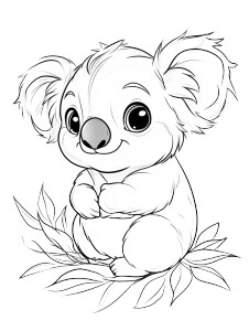 Baby Koala Coloring Page Vinyl Car Decal Sticker – Waterproof & UV-Resistant 4.0"