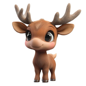 Baby Moose Cute 3D Vinyl Car Decal Sticker – Waterproof & UV-Resistant 4.0"