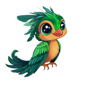Baby Quetzal Cartoon Vinyl Car Decal Sticker – Waterproof & UV-Resistant 4.0"