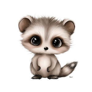 Baby Racoon Nursery Poster Vinyl Car Decal Sticker – Waterproof & UV-Resistant 4.0"