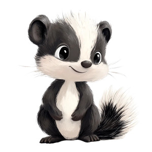 Baby Skunk White Background Vinyl Car Decal Sticker – Waterproof & UV-Resistant 4.0"