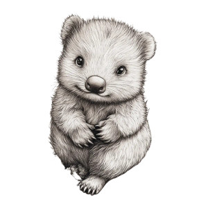 Baby Wombat Tattoo Design Vinyl Car Decal Sticker – Waterproof & UV-Resistant 4.0"