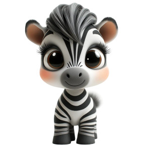 Baby Zebra 3D Cartoon Vinyl Car Decal Sticker – Waterproof & UV-Resistant 4.0"