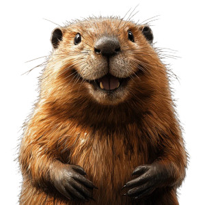 Beautiful Beaver Smiling Vinyl Car Decal Sticker – Waterproof & UV-Resistant 4.0"