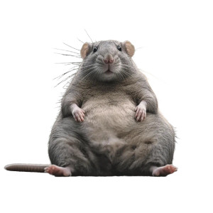 Big Fat Grey Rat Vinyl Car Decal Sticker – Waterproof & UV-Resistant 4.0"