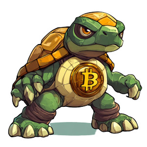 Bitcoin Turtle Character Vinyl Car Decal Sticker – Waterproof & UV-Resistant 4.0"