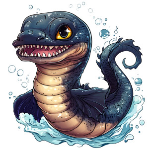 Black Bad Eel Cartoon Vinyl Car Decal Sticker – Waterproof & UV-Resistant 4.0"